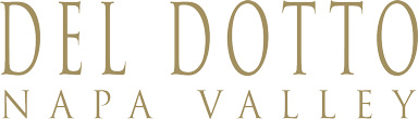 Del Dotto Vineyards logo, Napa Valley historic estate piazza, link to homepage